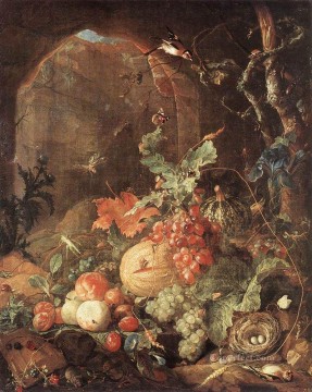 Nature morte au nid d’oiseau Hollandais Baroque Jan Davidsz de Heem Peinture à l'huile